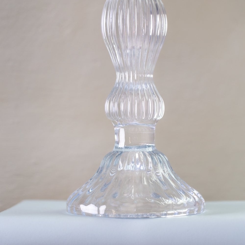 Glass Candlestick Bella Clear