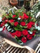 Rich Red Velvet Rose Bouquet