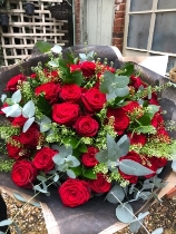 Rich Red Velvet Rose Bouquet