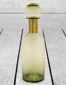 Green Apothecary bottle with brass neck