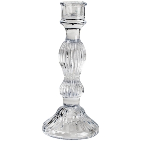 Glass Candlestick Bella Clear