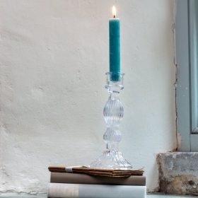 Glass Candlestick Bella Clear